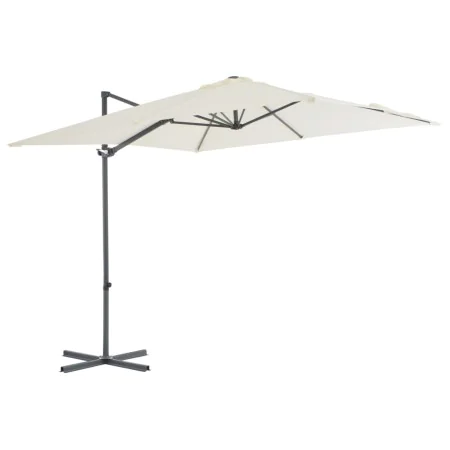 Sombrilla voladiza con poste de acero 250x250 cm arena de vidaXL, Sombrillas - Ref: Foro24-44624, Precio: 101,87 €, Descuento: %