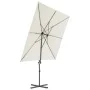 Sombrilla voladiza con poste de acero 250x250 cm arena de vidaXL, Sombrillas - Ref: Foro24-44624, Precio: 101,87 €, Descuento: %