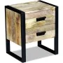 Side table with 2 drawers solid mango wood 43x33x51 cm by vidaXL, Nightstands - Ref: Foro24-243298, Price: 176,72 €, Discount: %