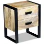 Side table with 2 drawers solid mango wood 43x33x51 cm by vidaXL, Nightstands - Ref: Foro24-243298, Price: 176,72 €, Discount: %