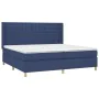 Box spring bed with blue fabric mattress 200x200 cm by , Beds and slatted bases - Ref: Foro24-3132343, Price: 653,07 €, Disco...