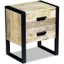 Side table with 2 drawers solid mango wood 43x33x51 cm by vidaXL, Nightstands - Ref: Foro24-243298, Price: 176,72 €, Discount: %