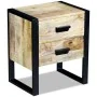 Side table with 2 drawers solid mango wood 43x33x51 cm by vidaXL, Nightstands - Ref: Foro24-243298, Price: 176,72 €, Discount: %