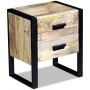 Side table with 2 drawers solid mango wood 43x33x51 cm by vidaXL, Nightstands - Ref: Foro24-243298, Price: 176,72 €, Discount: %