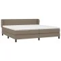 Box spring bed with taupe gray fabric mattress 200x200 cm by , Beds and slatted bases - Ref: Foro24-3126113, Price: 647,28 €,...