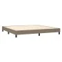 Box spring bed with taupe gray fabric mattress 200x200 cm by , Beds and slatted bases - Ref: Foro24-3126113, Price: 647,28 €,...
