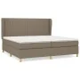 Box spring bed with taupe gray fabric mattress 200x200 cm by , Beds and slatted bases - Ref: Foro24-3128713, Price: 721,34 €,...