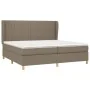 Box spring bed with taupe gray fabric mattress 200x200 cm by , Beds and slatted bases - Ref: Foro24-3128713, Price: 721,34 €,...