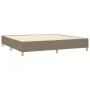Box spring bed with taupe gray fabric mattress 200x200 cm by , Beds and slatted bases - Ref: Foro24-3128713, Price: 721,34 €,...