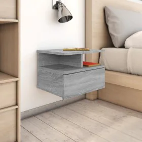 Mesita de noche flotante madera gris Sonoma 40x31x27 cm de vidaXL, Mesitas de noche - Ref: Foro24-815314, Precio: 38,14 €, De...