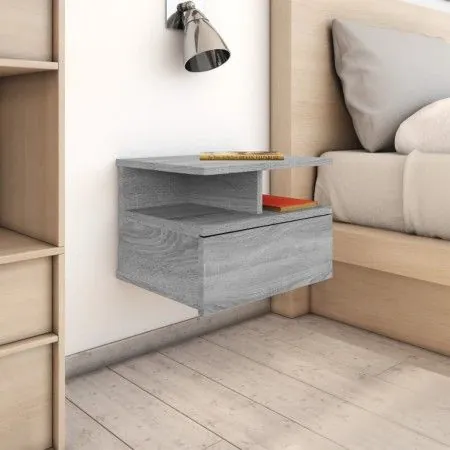 Sonoma gray wood floating bedside table 40x31x27 cm by vidaXL, Nightstands - Ref: Foro24-815314, Price: 38,14 €, Discount: %