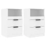 Mesitas de noche 2 uds madera contrachapada color blanco de vidaXL, Mesitas de noche - Ref: Foro24-811233, Precio: 100,35 €, ...