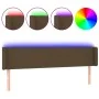 Dark brown fabric headboard with LED 203x16x78/88 cm by , Headboards and footboards - Ref: Foro24-3122981, Price: 73,89 €, Di...