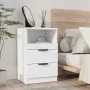 Mesitas de noche 2 uds madera contrachapada color blanco de vidaXL, Mesitas de noche - Ref: Foro24-811233, Precio: 100,35 €, ...