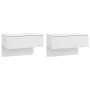 Mesitas de noche de pared 2 unidades blanco brillante de vidaXL, Mesitas de noche - Ref: Foro24-810948, Precio: 71,38 €, Desc...
