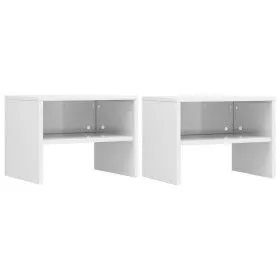 Mesitas de noche 2 uds madera contrachapada blanco 40x30x30 cm de vidaXL, Mesitas de noche - Ref: Foro24-800076, Precio: 37,7...