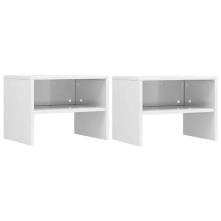 Mesitas de noche 2 uds madera contrachapada blanco 40x30x30 cm de vidaXL, Mesitas de noche - Ref: Foro24-800076, Precio: 37,7...