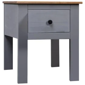Mesita de noche de madera maciza pino Panamá gris 46x40x57 cm de vidaXL, Mesitas de noche - Ref: Foro24-282692, Precio: 41,35...