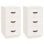 Bedside tables 2 pcs solid white pine wood 40x40x75 cm by vidaXL, Nightstands - Ref: Foro24-818338, Price: 136,61 €, Discount: %