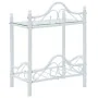Mesita de noche de acero y vidrio templado 45x30,5x60 cm blanco de vidaXL, Mesitas de noche - Ref: Foro24-246728, Precio: 45,...