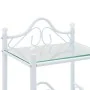 Mesita de noche de acero y vidrio templado 45x30,5x60 cm blanco de vidaXL, Mesitas de noche - Ref: Foro24-246728, Precio: 45,...