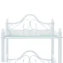 Mesita de noche de acero y vidrio templado 45x30,5x60 cm blanco de vidaXL, Mesitas de noche - Ref: Foro24-246728, Precio: 45,...