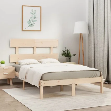 Solid wood bed frame 140x190 cm by , Beds and slatted bases - Ref: Foro24-3104653, Price: 101,70 €, Discount: %