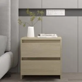 Mesita de noche madera ingeniería roble Sonoma 45x34,5x44,5 cm de vidaXL, Mesitas de noche - Ref: Foro24-809851, Precio: 45,5...