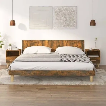 Mesitas de noche 2 unidades color roble ahumado 40x35x47 cm de vidaXL, Mesitas de noche - Ref: Foro24-817298, Precio: 49,51 €...