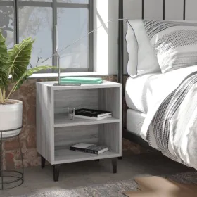 Bedside table with Sonoma gray metal legs 40x30x50 cm by vidaXL, Nightstands - Ref: Foro24-813106, Price: 32,21 €, Discount: %