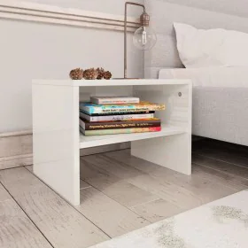 Glossy white plywood nightstand 40x30x30cm by vidaXL, Nightstands - Ref: Foro24-800075, Price: 27,85 €, Discount: %