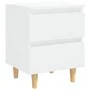 Mesitas de noche 2 uds patas madera blanco brillo 40x35x50 cm de vidaXL, Mesitas de noche - Ref: Foro24-805864, Precio: 80,37...