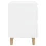 Mesitas de noche 2 uds patas madera blanco brillo 40x35x50 cm de vidaXL, Mesitas de noche - Ref: Foro24-805864, Precio: 80,37...