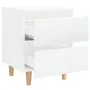 Mesitas de noche 2 uds patas madera blanco brillo 40x35x50 cm de vidaXL, Mesitas de noche - Ref: Foro24-805864, Precio: 80,37...