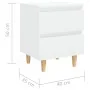 Mesitas de noche 2 uds patas madera blanco brillo 40x35x50 cm de vidaXL, Mesitas de noche - Ref: Foro24-805864, Precio: 80,37...