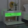 Mesita de noche con LED contrachapada blanco brillo 60x35x40 cm de vidaXL, Mesitas de noche - Ref: Foro24-3082786, Precio: 48...