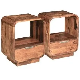 Drawer nightstands 2 pcs solid sheesham wood 40x30x50 cm by vidaXL, Nightstands - Ref: Foro24-243953, Price: 247,61 €, Discou...