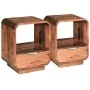 Mesitas de noche cajón 2 uds madera maciza sheesham 40x30x50 cm de vidaXL, Mesitas de noche - Ref: Foro24-243953, Precio: 247...
