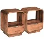 Mesitas de noche cajón 2 uds madera maciza sheesham 40x30x50 cm de vidaXL, Mesitas de noche - Ref: Foro24-243953, Precio: 247...
