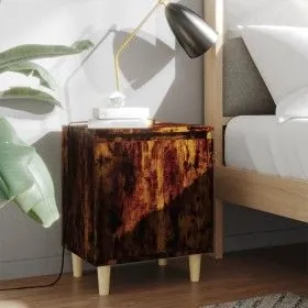 Bedside tables 2 units smoked oak wood legs 40x30x50 cm by vidaXL, Nightstands - Ref: Foro24-813111, Price: 45,67 €, Discount: %