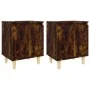 Mesitas de noche 2 uds patas madera roble ahumado 40x30x50 cm de vidaXL, Mesitas de noche - Ref: Foro24-813111, Precio: 45,67...
