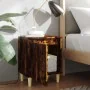 Mesitas de noche 2 uds patas madera roble ahumado 40x30x50 cm de vidaXL, Mesitas de noche - Ref: Foro24-813111, Precio: 45,67...