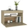 Nachttische mit LED 2 Stück Sonoma Sperrholz 60x35x40 cm von vidaXL, Nachttische - Ref: Foro24-3082781, Preis: 82,04 €, Rabat...