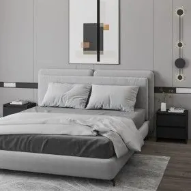 Mesitas de noche 2 uds madera ingeniería negro 45x34,5x44,5 cm de vidaXL, Mesitas de noche - Ref: Foro24-809848, Precio: 73,6...