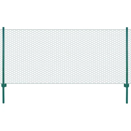 Wire mesh fence with steel posts 25x1 m green by vidaXL, fence panels - Ref: Foro24-144615, Price: 90,65 €, Discount: %