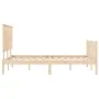 Bed frame with solid wood headboard 140x190 cm by , Beds and slatted bases - Ref: Foro24-3193381, Price: 137,13 €, Discount: %
