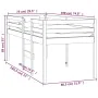 Cama alta madera maciza de pino 75x190 cm de , Camas y somieres - Ref: Foro24-821619, Precio: 131,18 €, Descuento: %