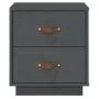 Mesitas de noche 2 uds madera maciza pino gris 40x34x45 cm de vidaXL, Mesitas de noche - Ref: Foro24-818330, Precio: 96,30 €,...