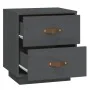 Mesitas de noche 2 uds madera maciza pino gris 40x34x45 cm de vidaXL, Mesitas de noche - Ref: Foro24-818330, Precio: 96,30 €,...