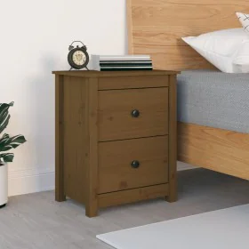 Mesita de noche madera maciza de pino marrón miel 50x35x61,5 cm de vidaXL, Mesitas de noche - Ref: Foro24-813685, Precio: 51,...